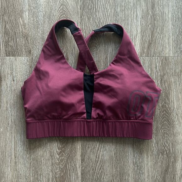 OrangeTheory Maroon Lift Cross Back Sports Bra Size Large - Picture 1 of 4